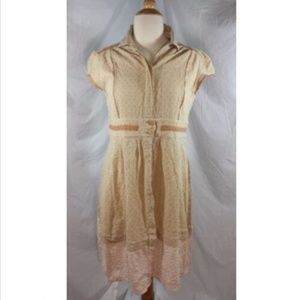 Free People Bohemian Beige Shirt Dress 6 Festival